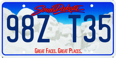 SD license plate 98ZT35