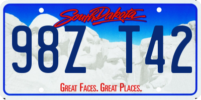 SD license plate 98ZT42