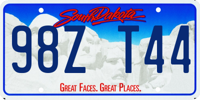 SD license plate 98ZT44