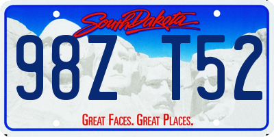 SD license plate 98ZT52