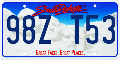 SD license plate 98ZT53