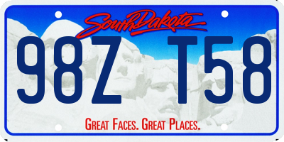 SD license plate 98ZT58