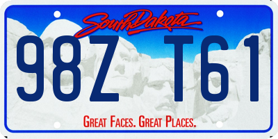 SD license plate 98ZT61