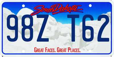 SD license plate 98ZT62