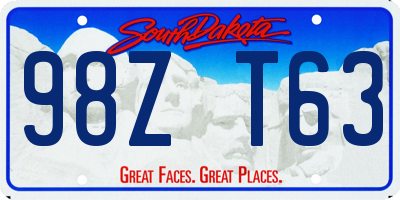 SD license plate 98ZT63