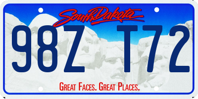 SD license plate 98ZT72