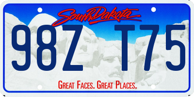 SD license plate 98ZT75