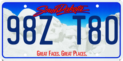 SD license plate 98ZT80