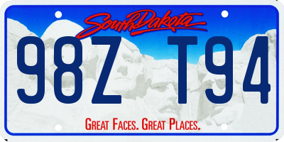 SD license plate 98ZT94