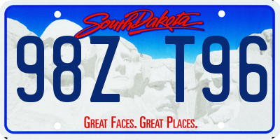 SD license plate 98ZT96