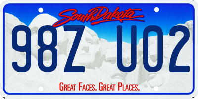 SD license plate 98ZU02