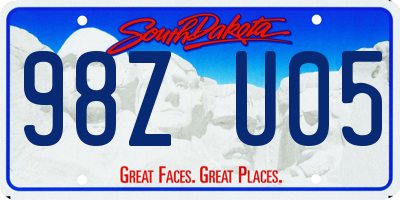 SD license plate 98ZU05