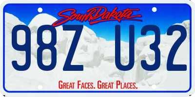 SD license plate 98ZU32