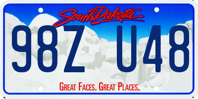 SD license plate 98ZU48