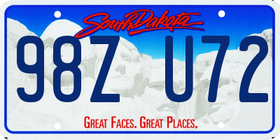 SD license plate 98ZU72