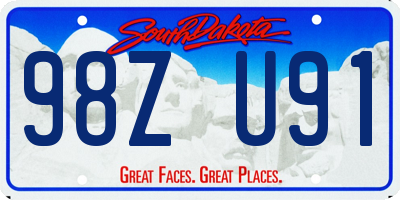 SD license plate 98ZU91