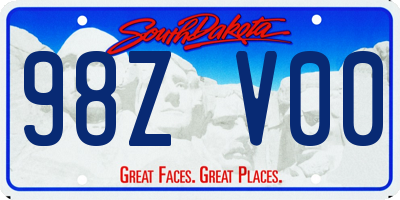 SD license plate 98ZV00