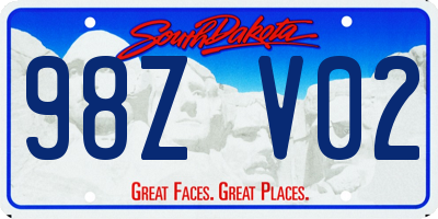 SD license plate 98ZV02