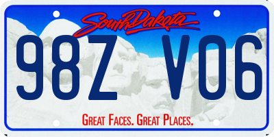 SD license plate 98ZV06