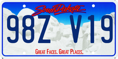 SD license plate 98ZV19