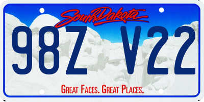 SD license plate 98ZV22