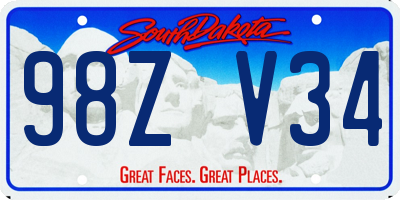 SD license plate 98ZV34