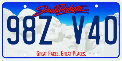 SD license plate 98ZV40