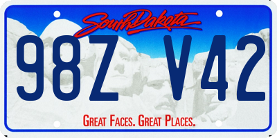 SD license plate 98ZV42
