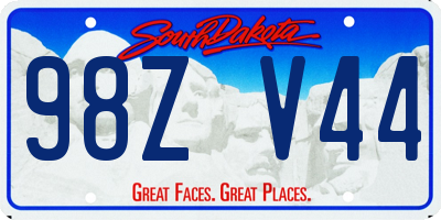 SD license plate 98ZV44