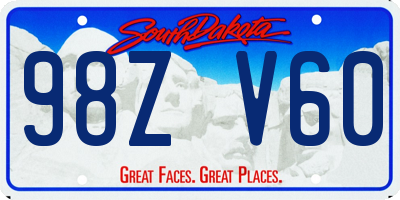 SD license plate 98ZV60