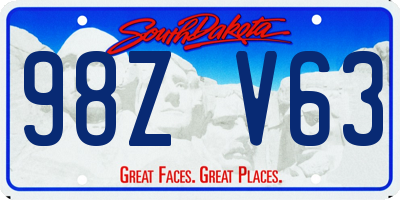 SD license plate 98ZV63