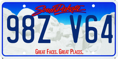 SD license plate 98ZV64