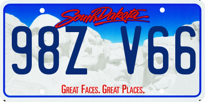 SD license plate 98ZV66