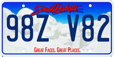 SD license plate 98ZV82