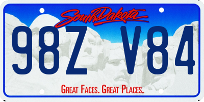 SD license plate 98ZV84