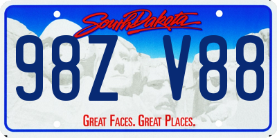 SD license plate 98ZV88