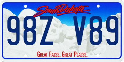 SD license plate 98ZV89