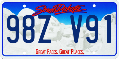 SD license plate 98ZV91