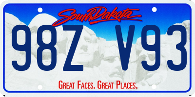 SD license plate 98ZV93