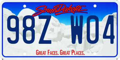 SD license plate 98ZW04