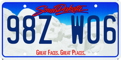 SD license plate 98ZW06