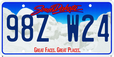 SD license plate 98ZW24