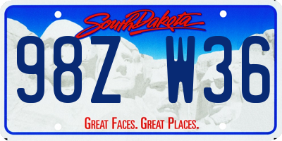 SD license plate 98ZW36
