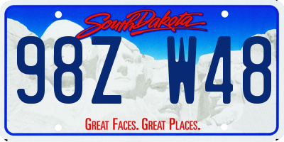 SD license plate 98ZW48