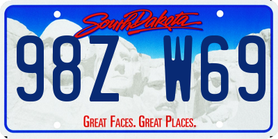 SD license plate 98ZW69