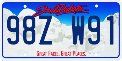 SD license plate 98ZW91