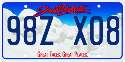 SD license plate 98ZX08