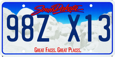 SD license plate 98ZX13