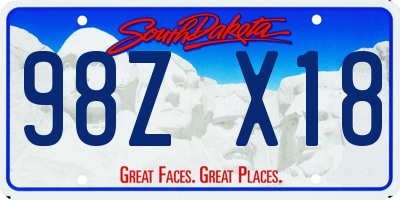 SD license plate 98ZX18