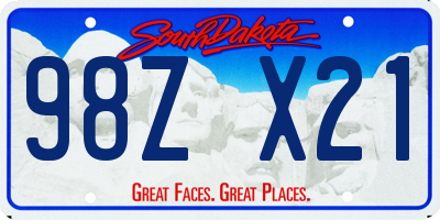 SD license plate 98ZX21